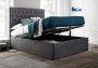 Maxi Charcoal Velvet Upholstered Ottoman Storage Double Bed Frame Only