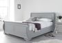 Louie Wooden Sleigh Bed - Grey - Double Bed Frame Only