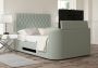 Claridge Upholstered Linea Seablue Ottoman TV Bed - Double Bed Frame Only