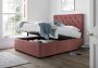 Chloe Pink Upholstered Ottoman Double Bed Frame Only
