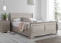 Louie Wooden Sleigh Bed - Pebble - Double Bed Frame Only