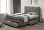 Sophia Upholstered 3 Drawer Storage Bed Grey - Double Bed Frame Only