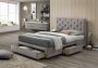 Sophia Upholstered 3 Drawer Storage Bed Mink - King Size Bed Frame Only
