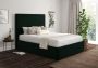 Napoli Hugo Bottle Green Upholstered Ottoman Double Bed Frame Only