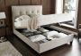 Kaydian Walkworth Ottoman Storage Bed - Oatmeal Fabric - Double Bed Frame Only