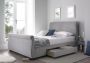 Olivia Upholstered Sleigh Bed - Steel Grey - Double Bed Frame Only