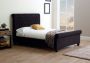 Francesca Upholstered Sleigh Bed Black - Double Bed Frame Only