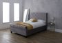 Francesca Upholstered Sleigh Bed Silver - Double Bed Frame Only