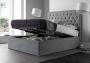Maxi Steel Grey Upholstered Ottoman Storage Double Bed Frame