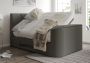 Copenhagen Upholstered Ottoman TV Bed Foley Grey - King Size Bed Frame Only