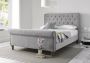 Valencia Upholstered Sleigh Bed - Steel Grey - King Size Bed Frame Only