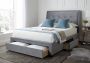 Woodbury Grey Upholstered Drawer Storage Bed Frame - Double