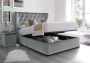 Savannah Upholstered Winged Ottoman Storage Bed - Velvet Grey  - King Size Ottoman Only