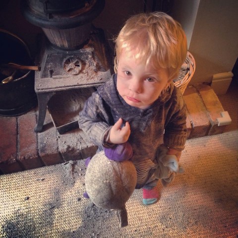 Jenny Cooper from Bristol said: "Today's fun ...playing with soot from the wood burner and decorating the dining room with it - nice one!"