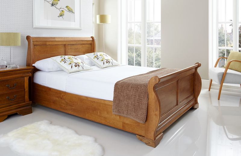 Wooden bed online with mattress