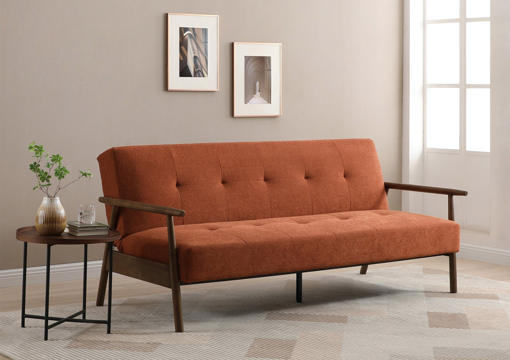 View Airmont Burnt Orange Sofa Bed Time4Sleep information