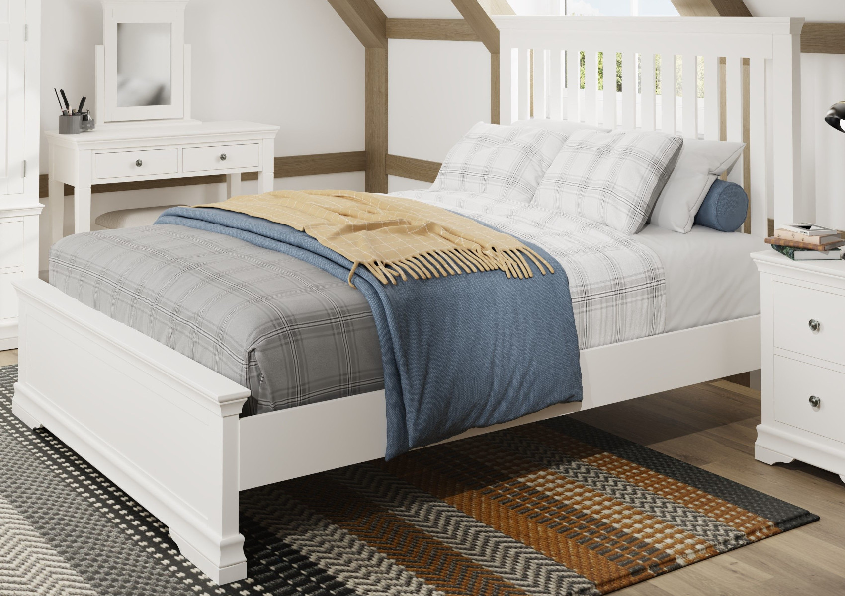View Anna White Wooden Bed Frame Time4Sleep information
