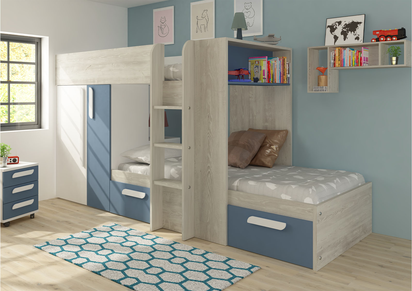 View Barca Blue Bunkbed Bed Frame Time4Sleep information