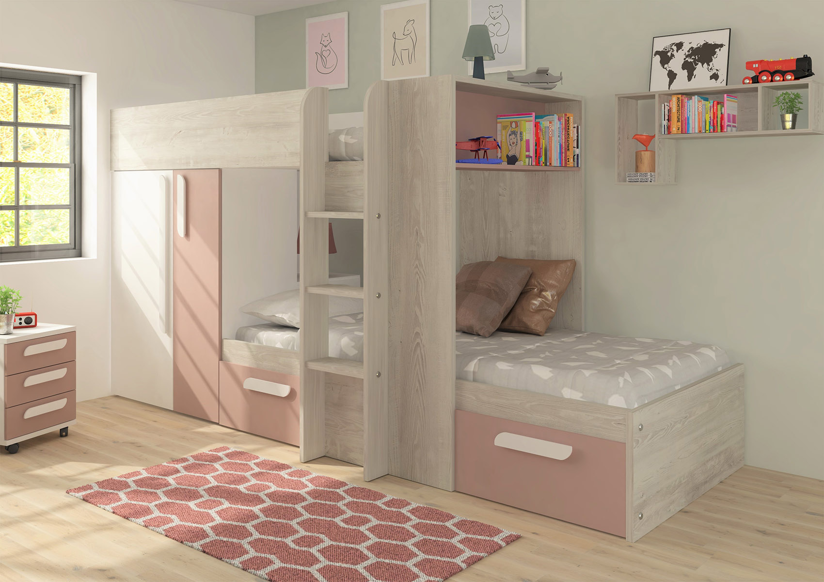 View Barca Pink Bunkbed Bed Frame Time4Sleep information