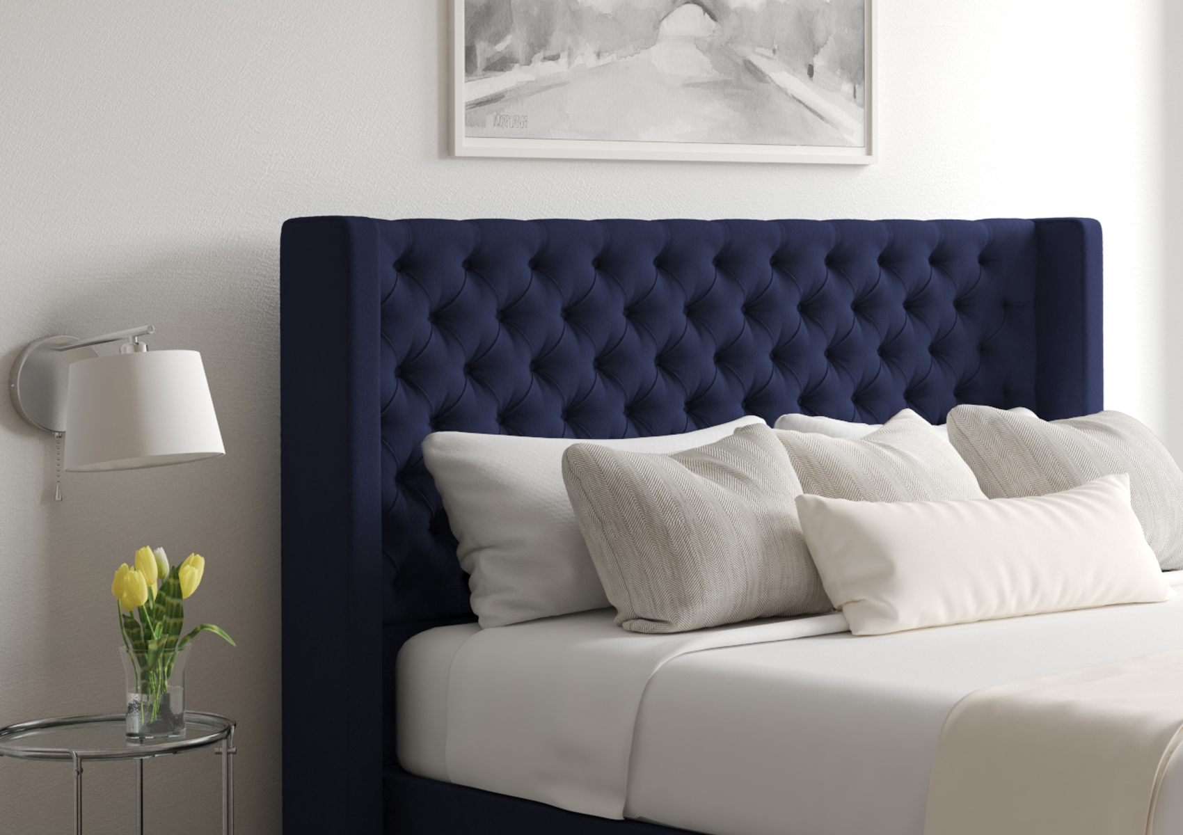 View Bella Upholstered Floor Standing Headboard Time4Sleep information