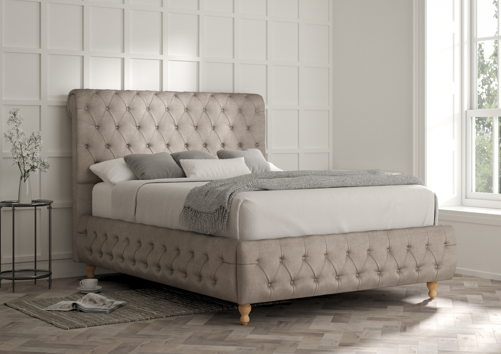 View Billy Arran Natural Upholstered Single Bed Time4Sleep information