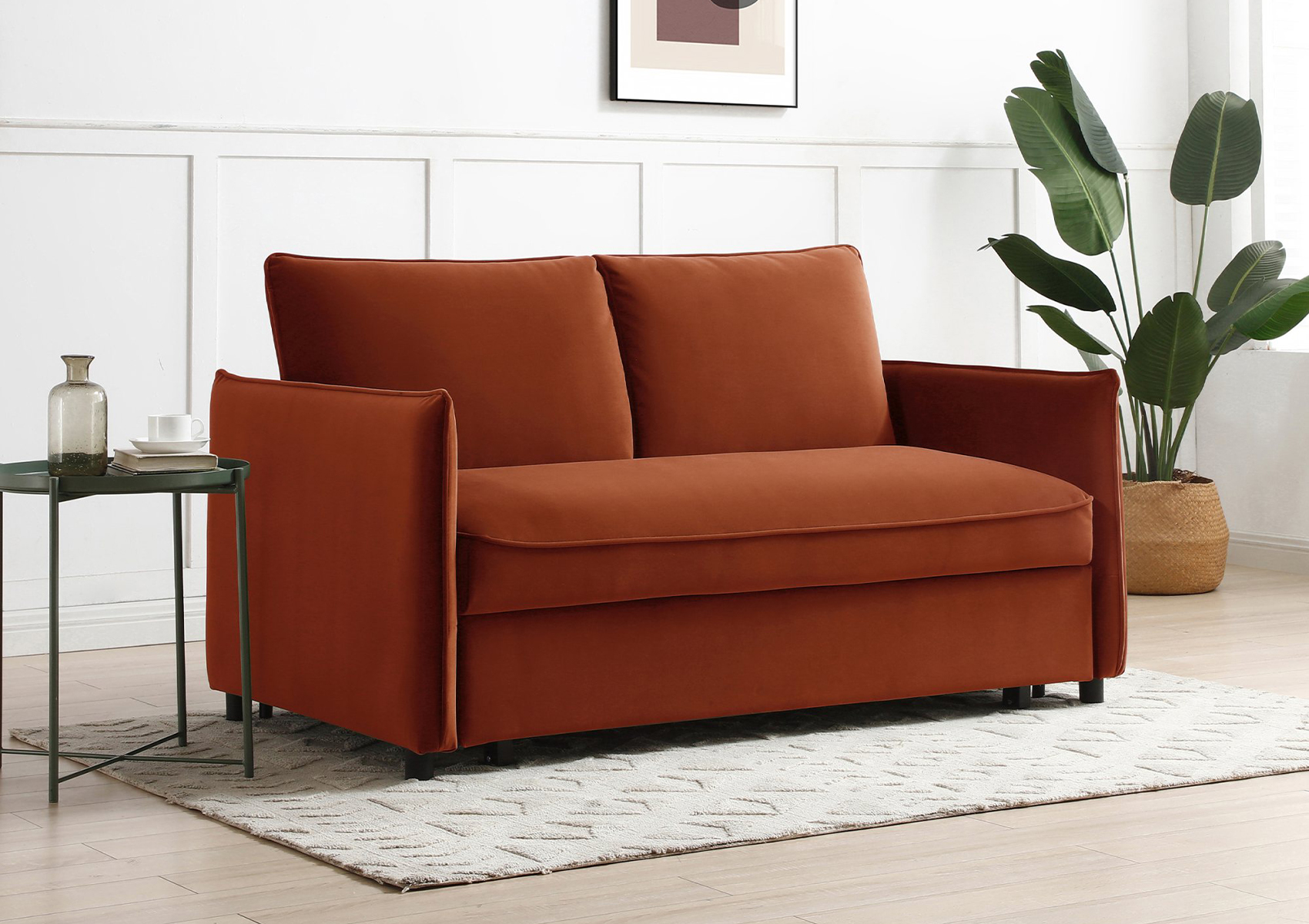 View Coniston Burnt Orange 2 Seater Sofa Bed Time4Sleep information