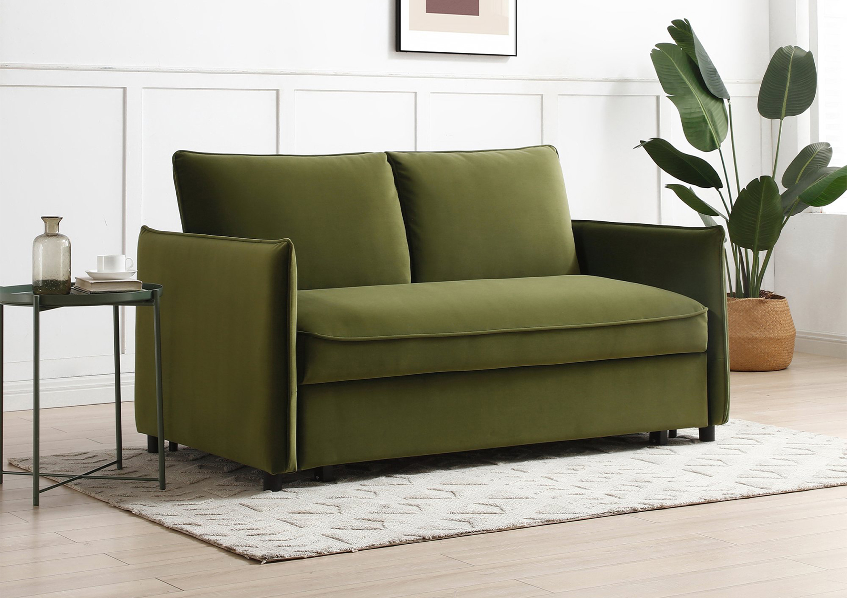 View Coniston Olive Green 2 Seater Sofa Bed Time4Sleep information