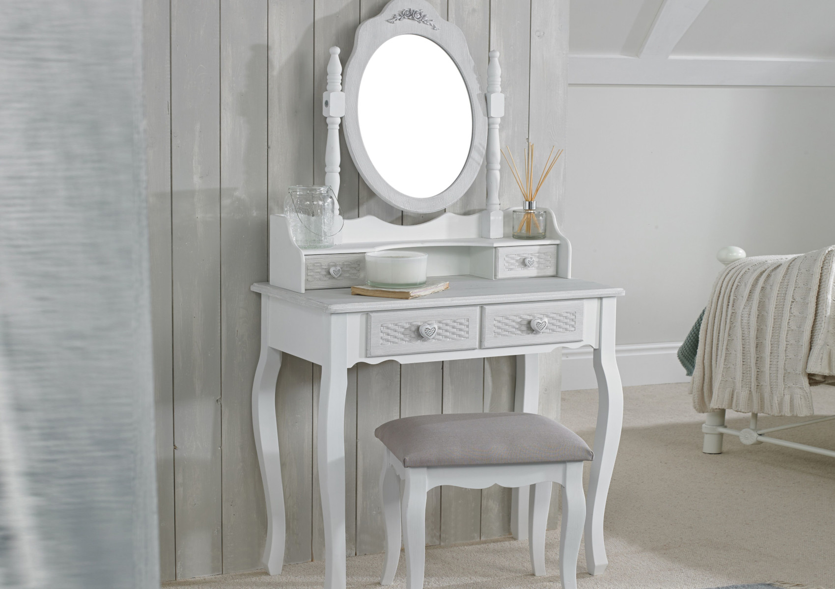 View Brittany WhiteGrey Dressing Table Time4Sleep information
