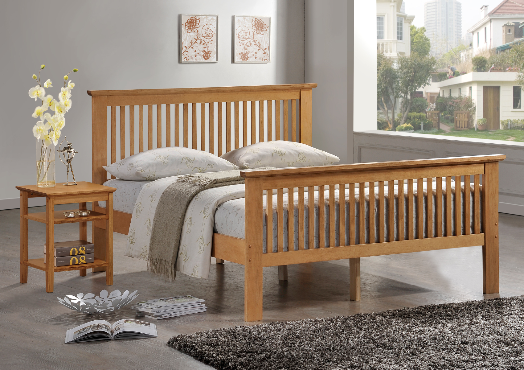 View Harmony Buckingham Oak Finish Single Bed frame Time4Sleep information