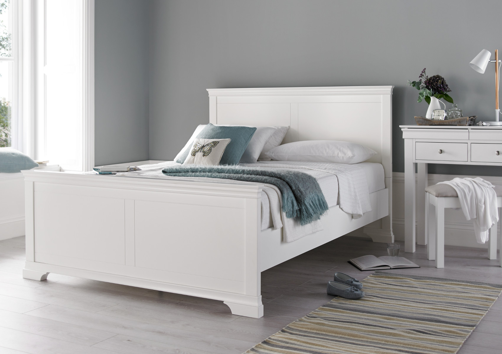 View Chateaux White Wooden Bed Frame Time4Sleep information