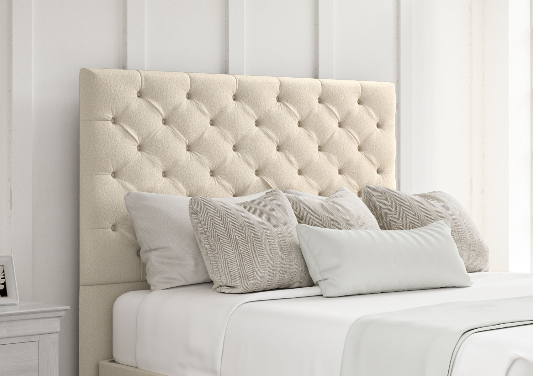 View Chesterfield Upholstered Floor Standing Headboard Only Time4Sleep information