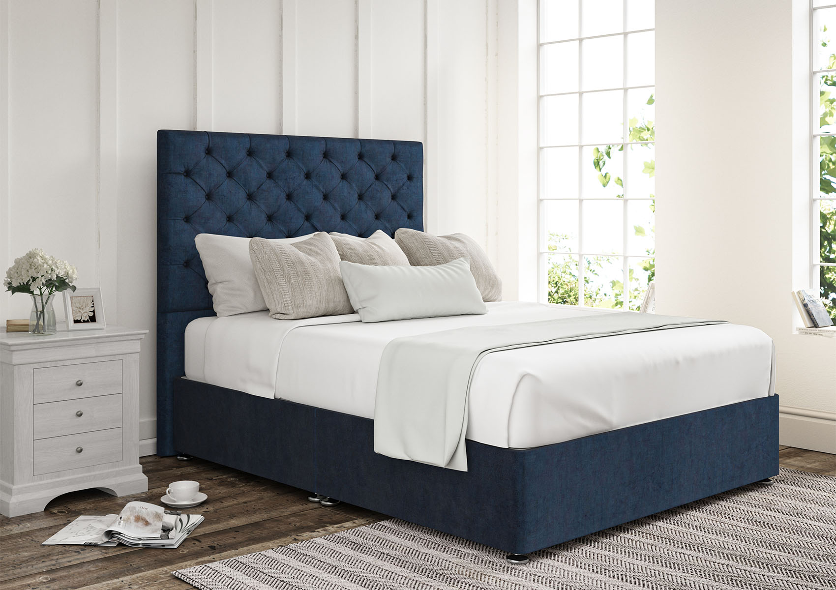 View Chesterfield Carina Parchment Upholstered Super King Divan Bed Time4Sleep information
