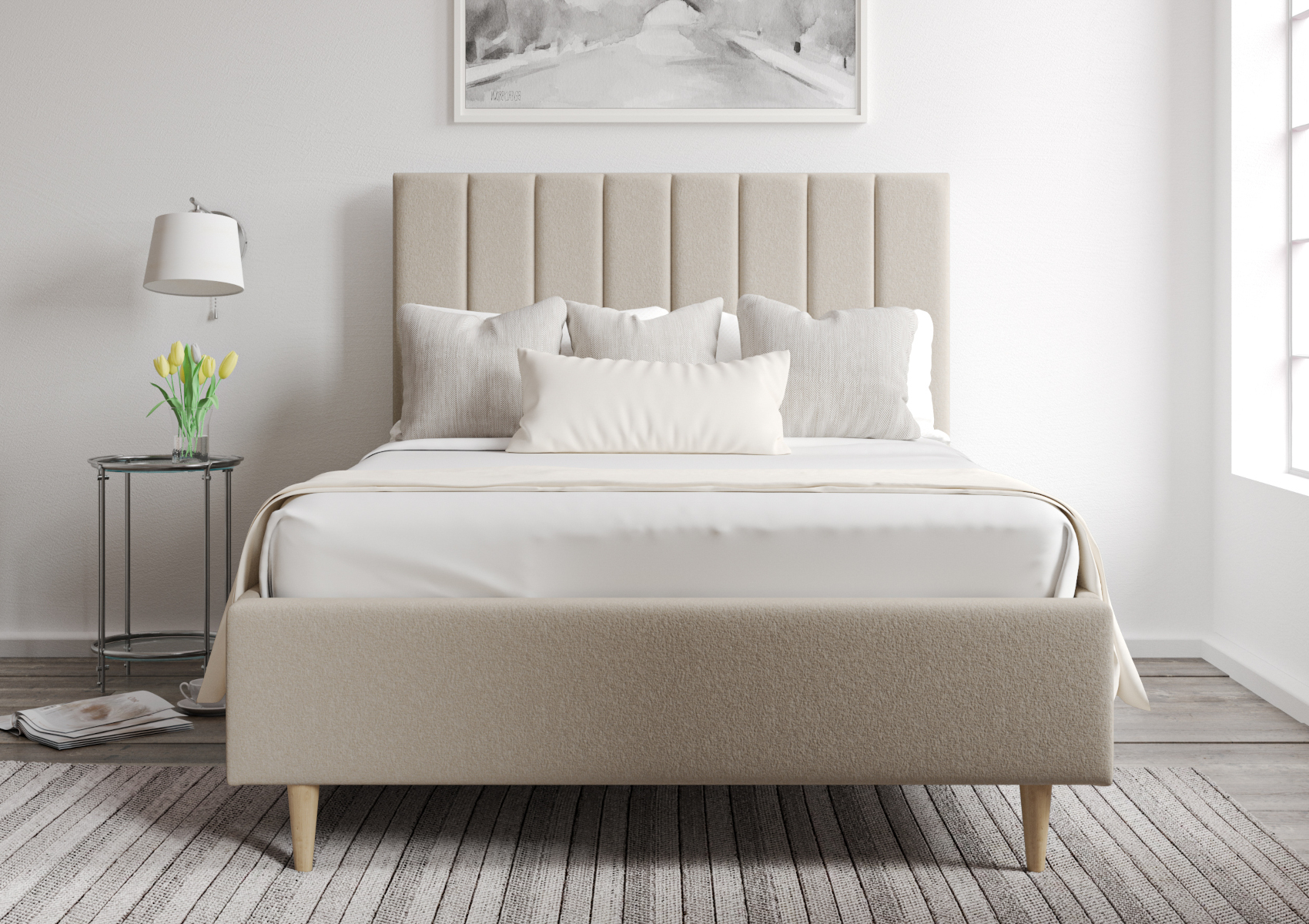 View Eden Arran Natural Upholstered Super King Bed Time4Sleep information