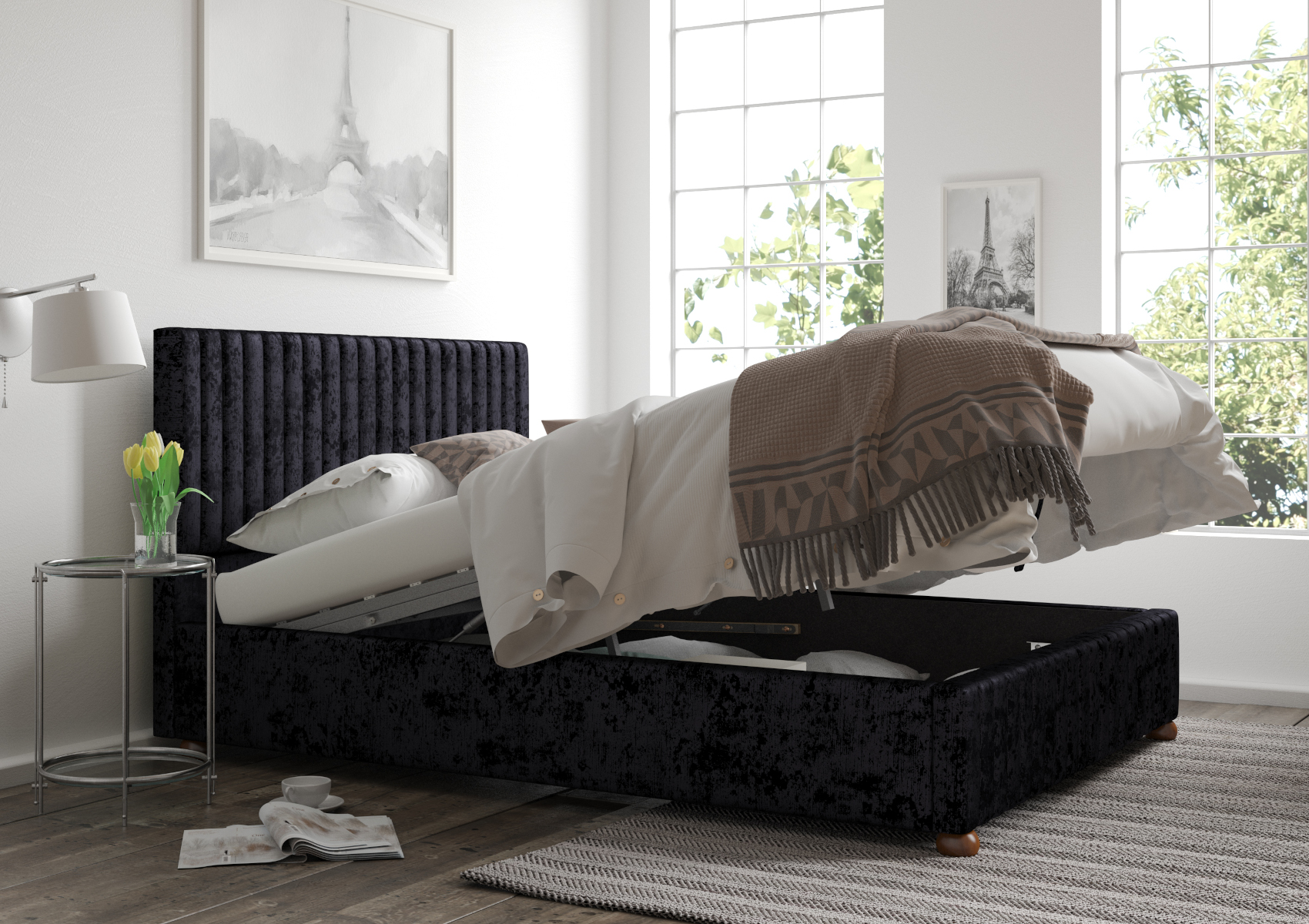 View Naples Upholstered Ottoman Bed Frame Only Time4Sleep information