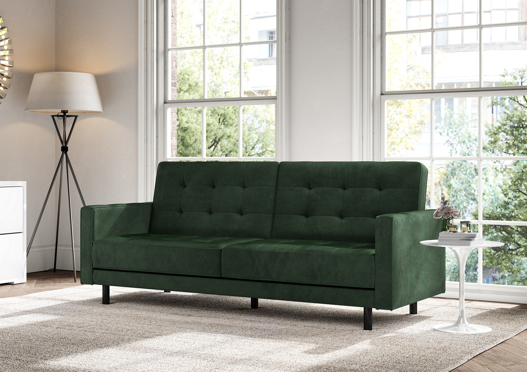 View Florence Pocket Rest Green Velvet Sofa Bed Time4Sleep information