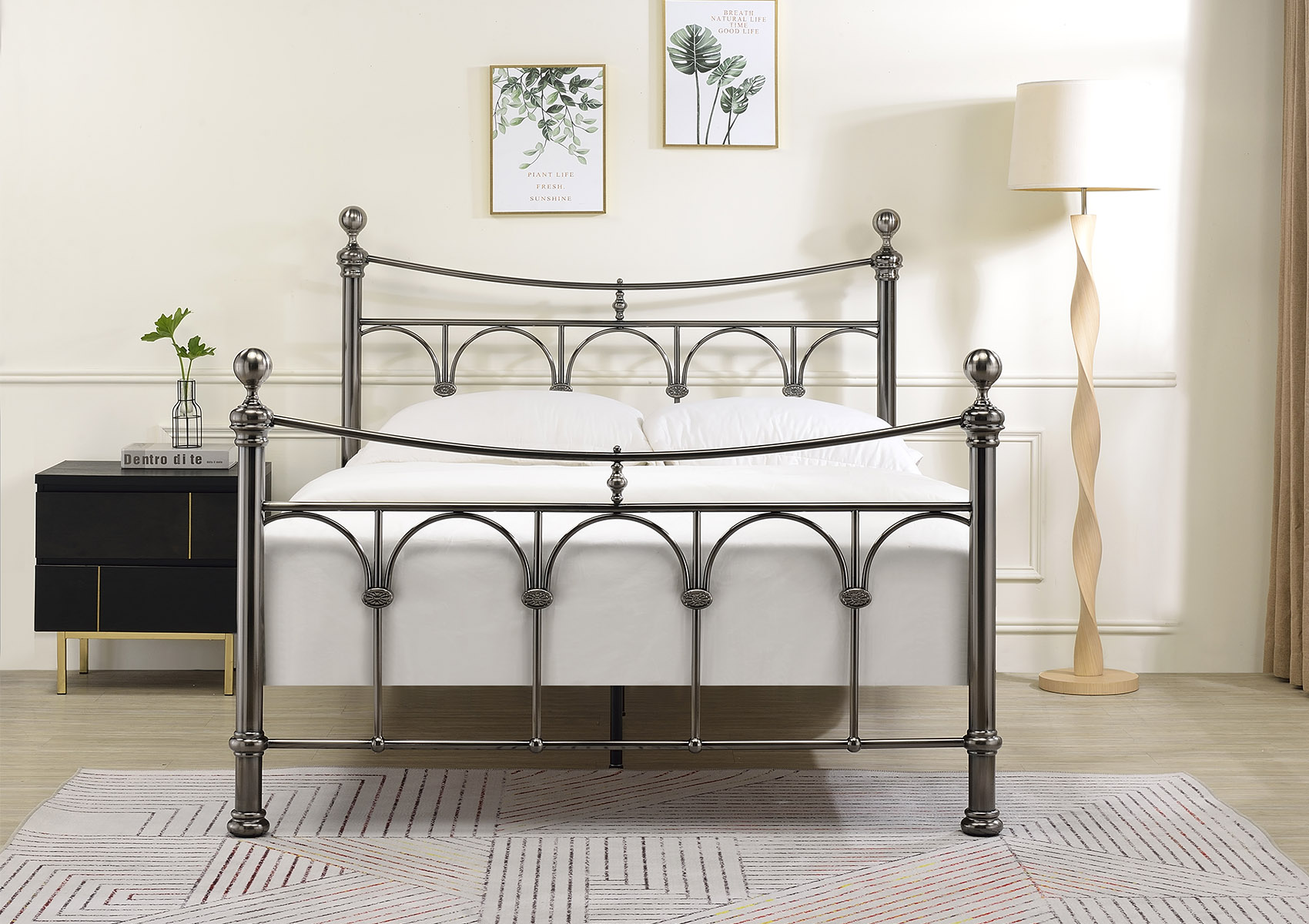 View Elizabeth Antique Nickel Bed Frame Time4Sleep information