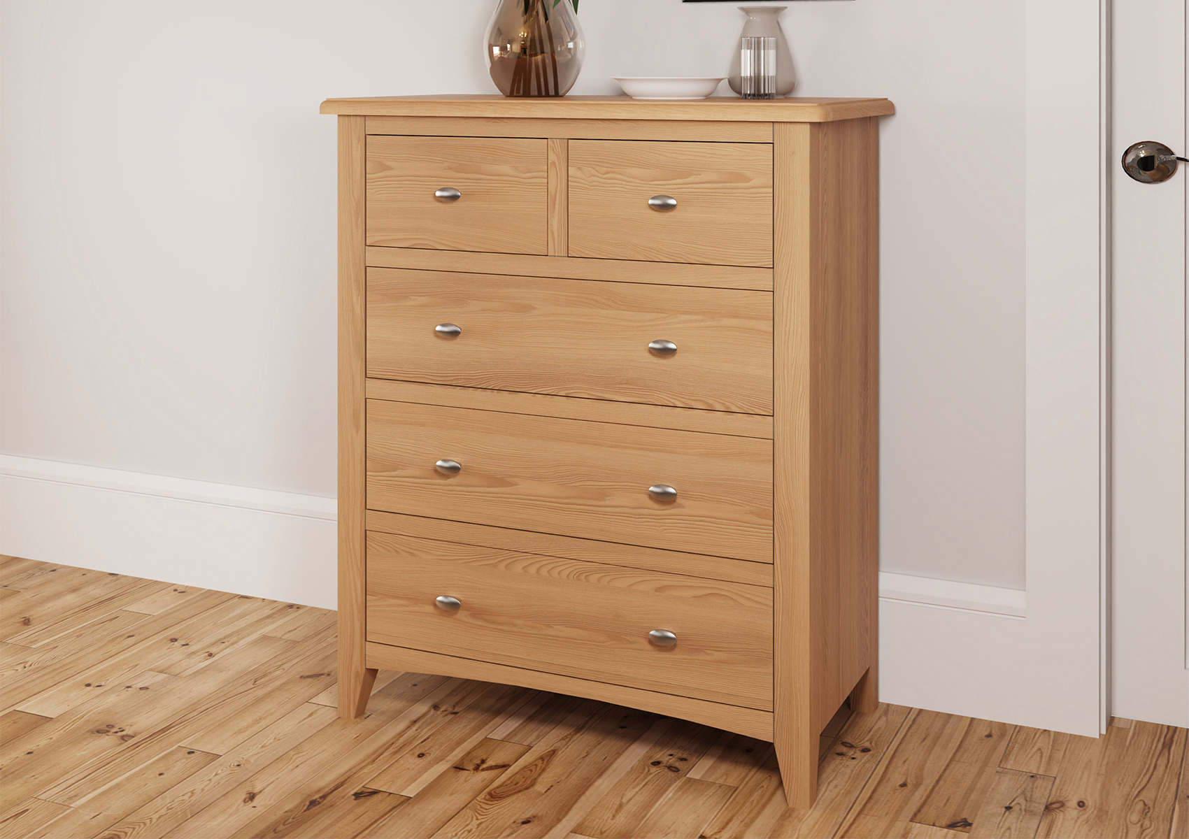 View Gainsborough Light Oak 3 2 Chest of Drawers Time4Sleep information