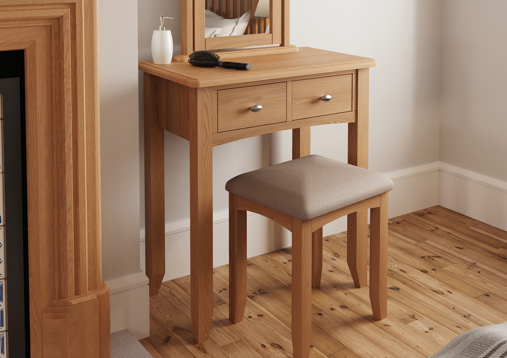 View Gainsborough Light Oak 2 Drawer Dressing Table Time4Sleep information