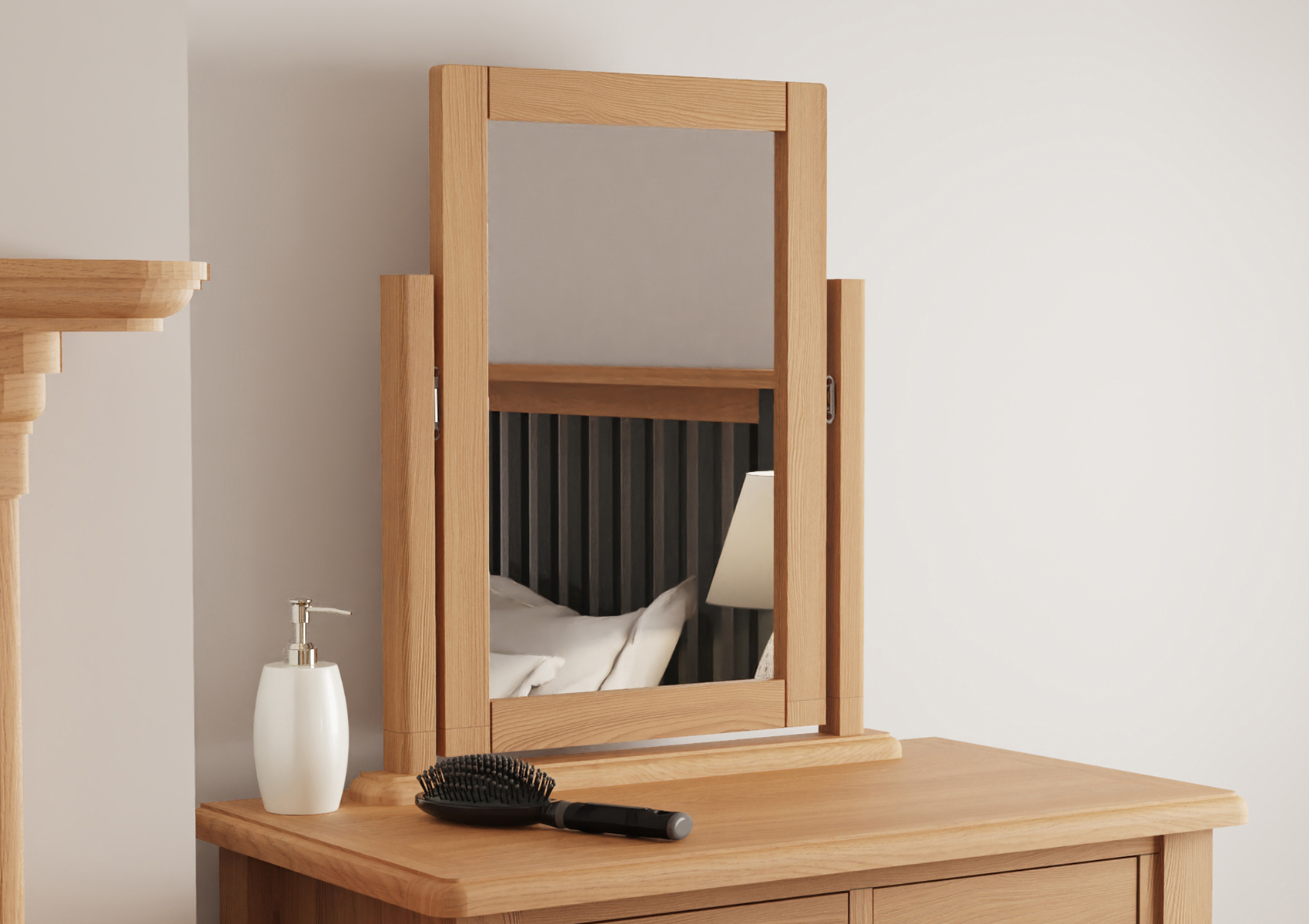 View Gainsborough Light Oak Trinket Mirror Time4Sleep information