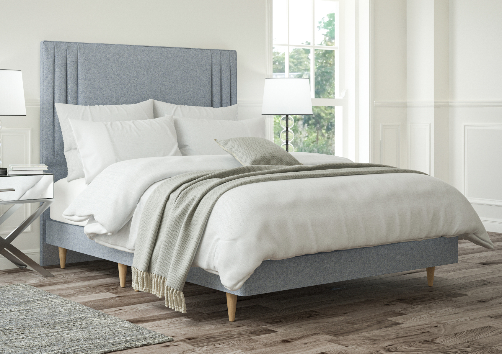 View Faith Arran Natural Upholstered Super King Bed Time4Sleep information