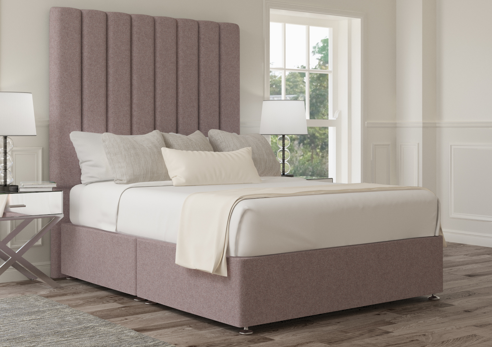 View Esme Arran Natural Upholstered Super King Bed Time4Sleep information