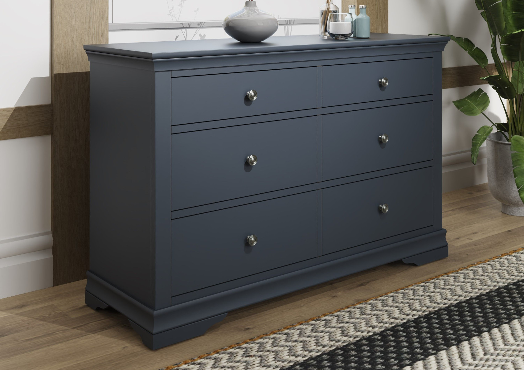 View Harley Midnight Grey 6 Drawer Chest Only Time4Sleep information