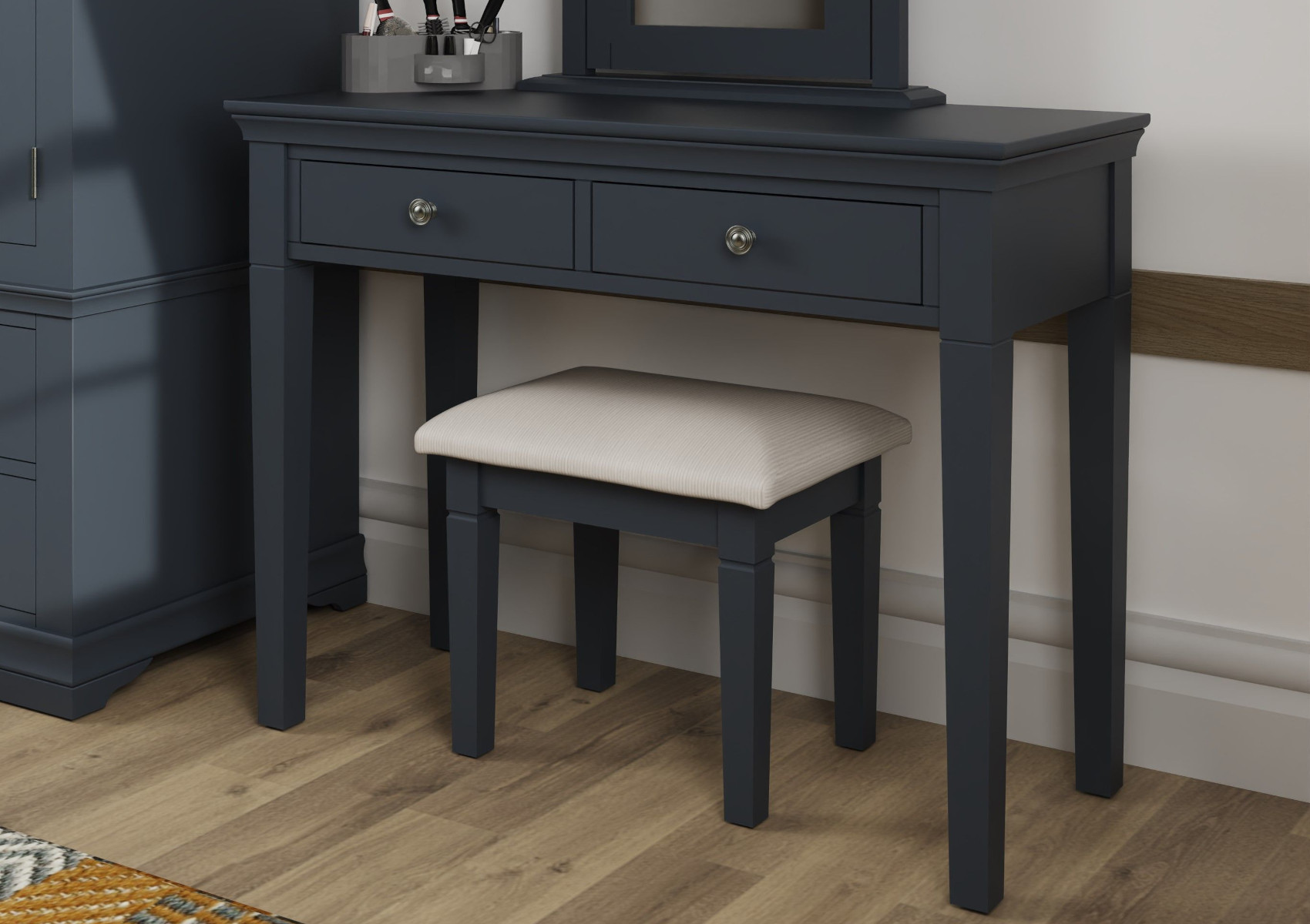 View Harley Midnight Grey Dressing Table Time4Sleep information
