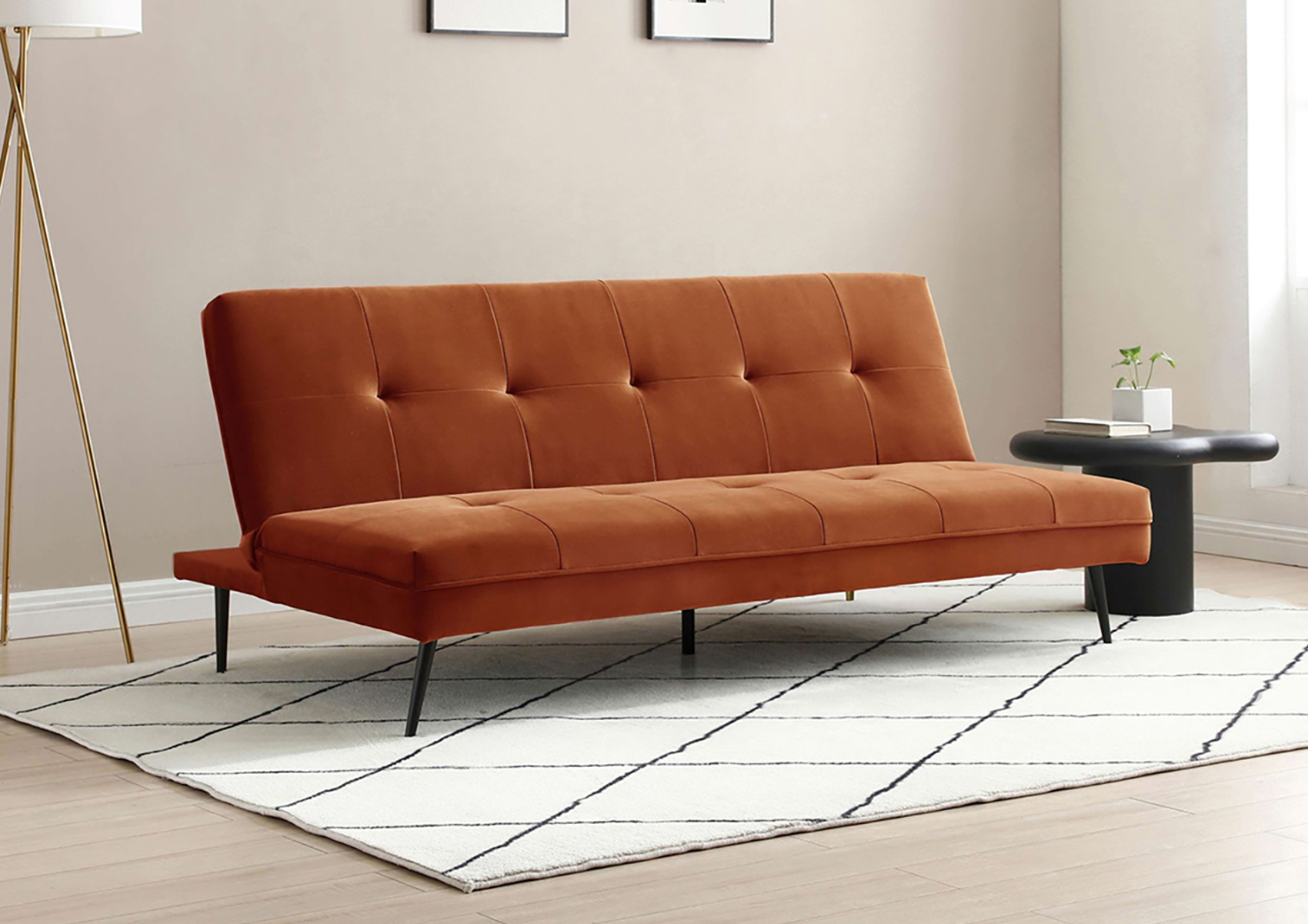 View Bassett Burnt Orange Sofa Bed Time4Sleep information