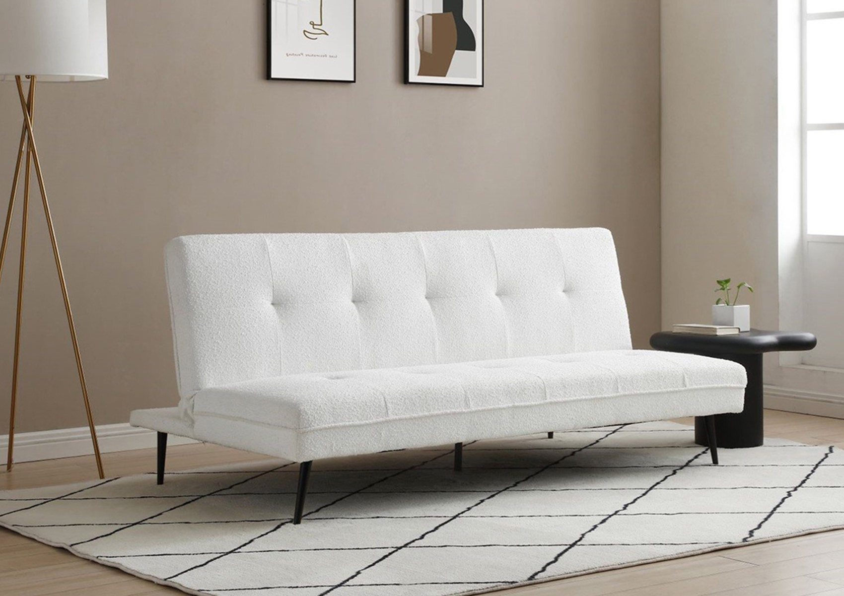 View Bassett Cream Boucle Sofa Bed Time4Sleep information