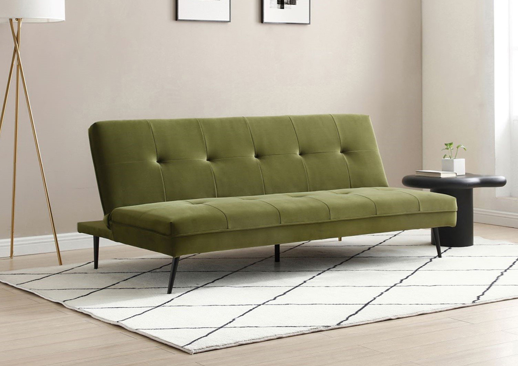 View Bassett Olive Green Sofa Bed Time4Sleep information
