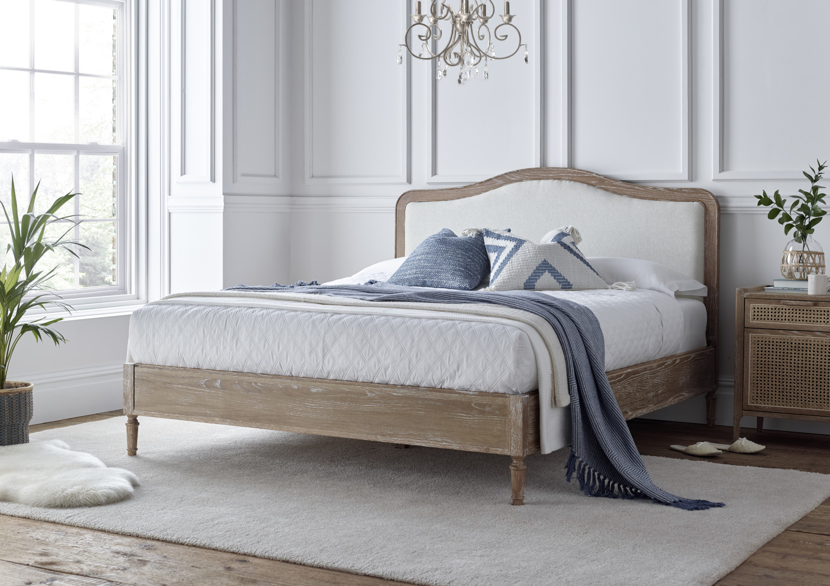 View Lille Oak Upholstered Bed Frame Time4Sleep information