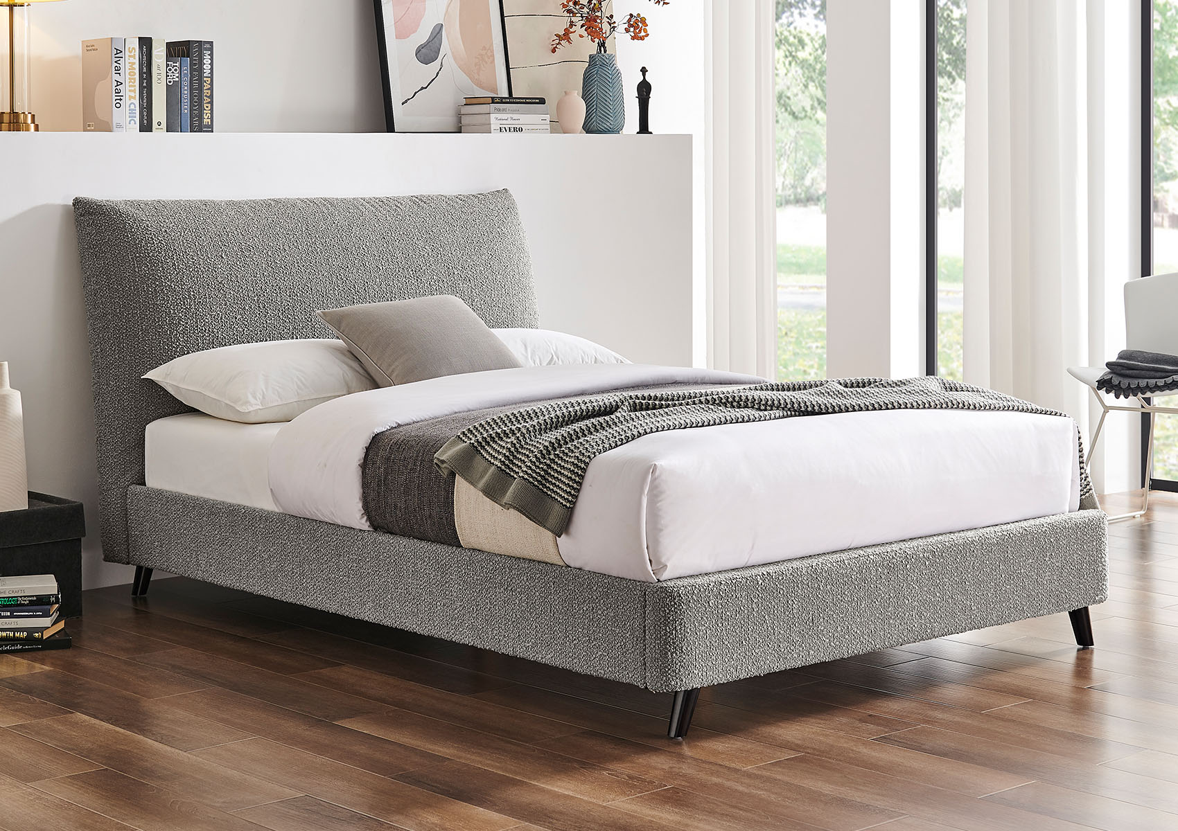 View Tranquil Boucle Dove Grey Bed Frame Time4Sleep information