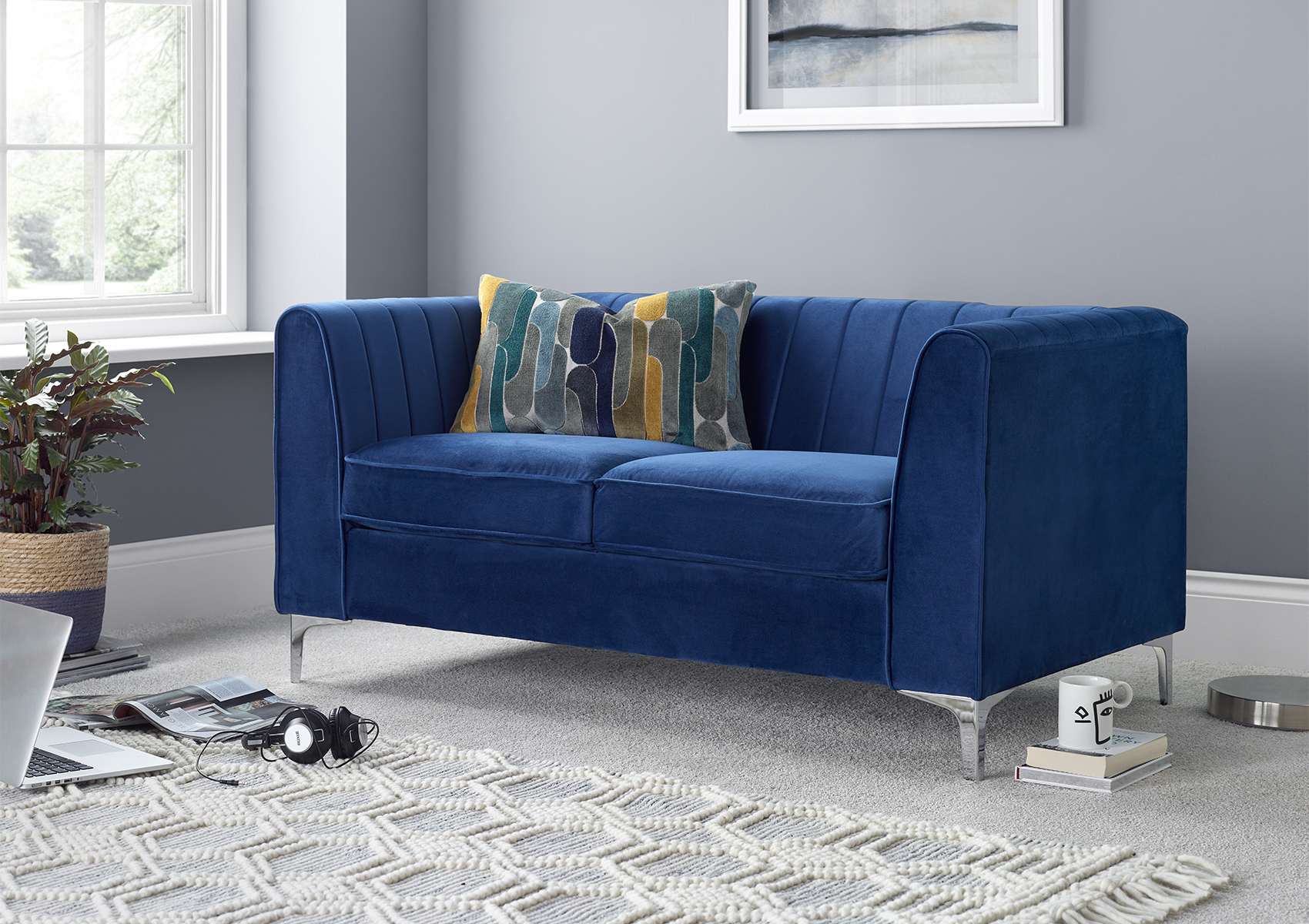 View Milano Navy Velvet Sofa Time4Sleep information