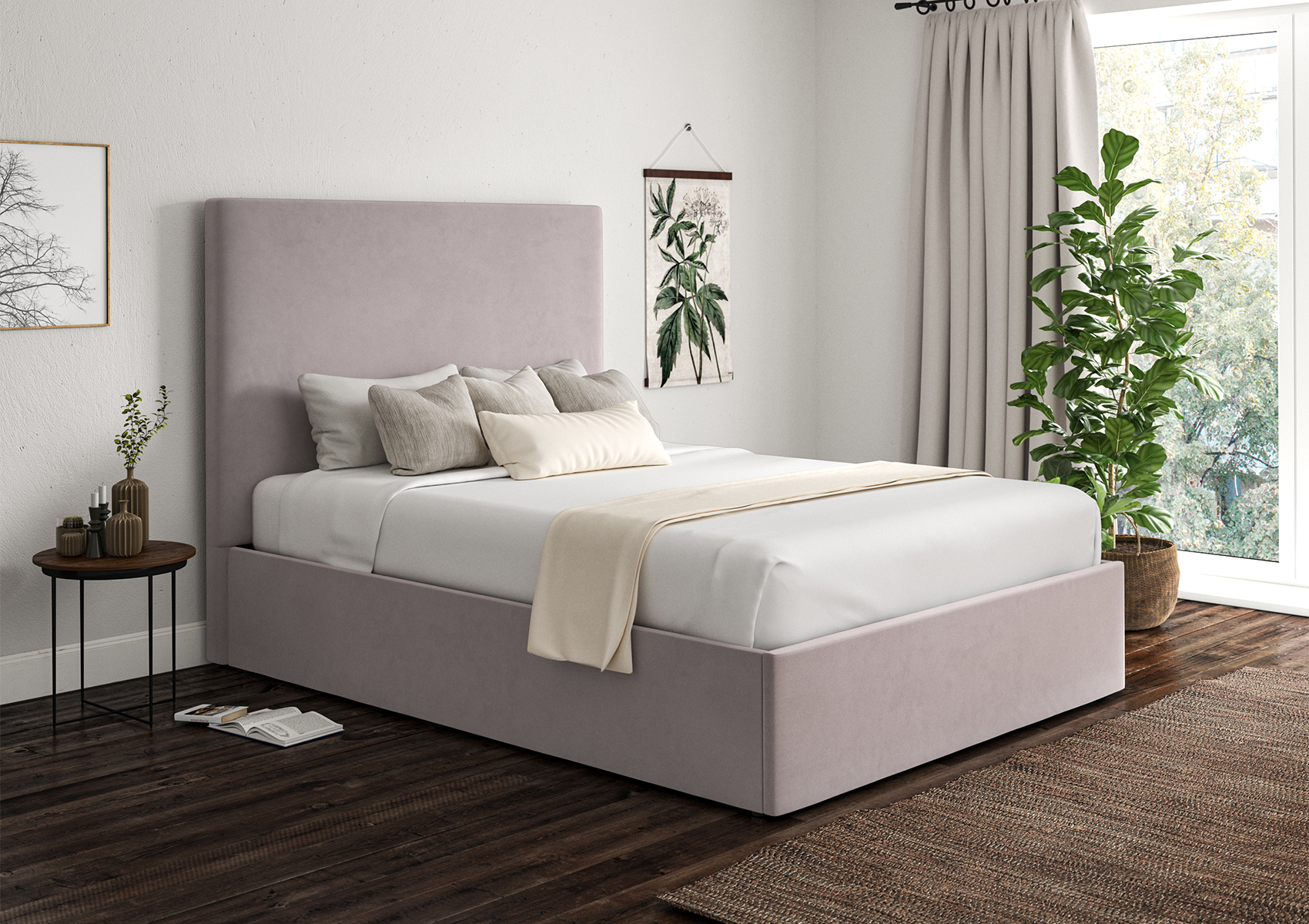 View Napoli Hugo Dove Upholstered Ottoman Bed Frame Only Time4Sleep information